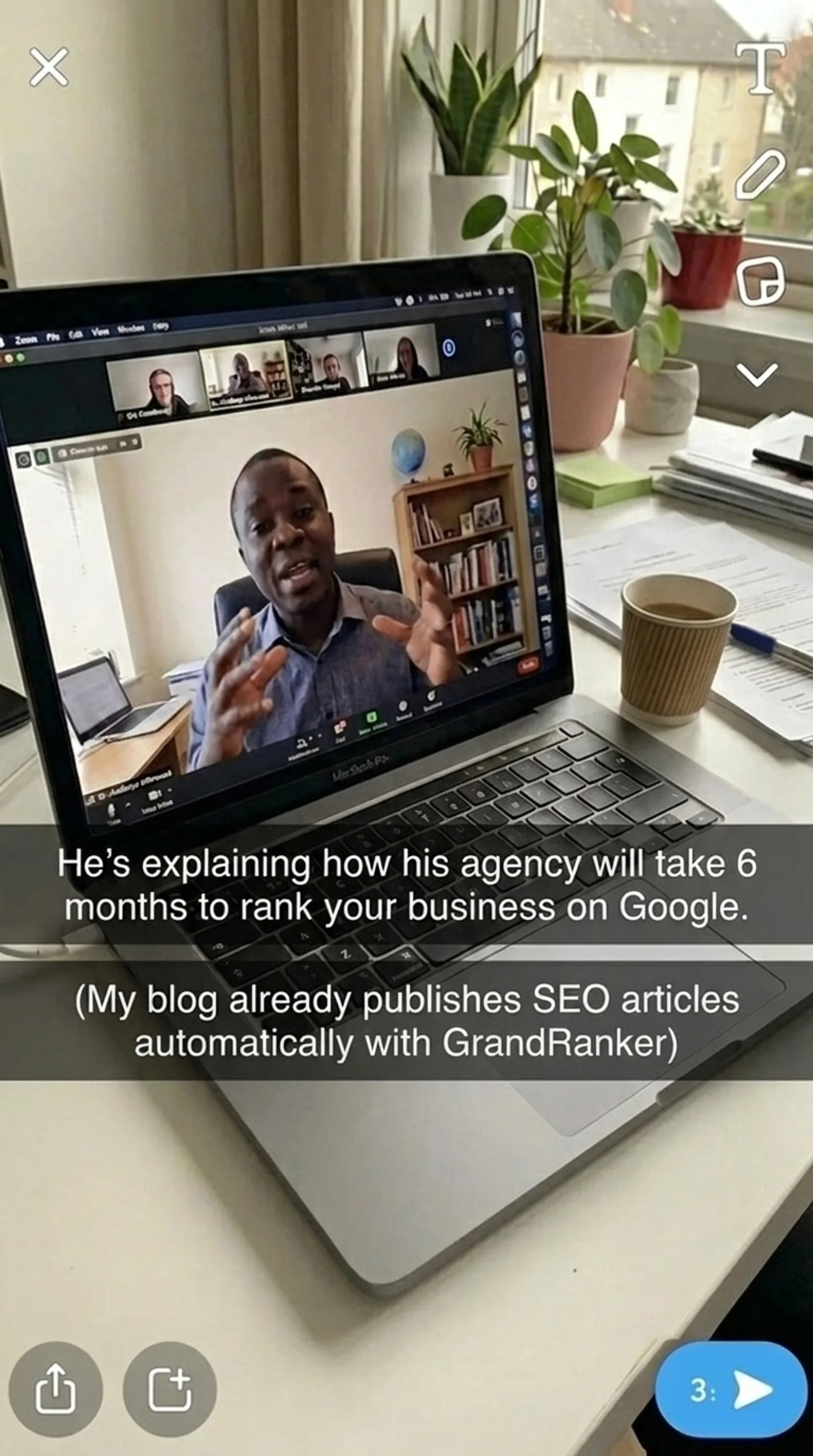 GrandRanker Facebook ad: Rank #1 on Google