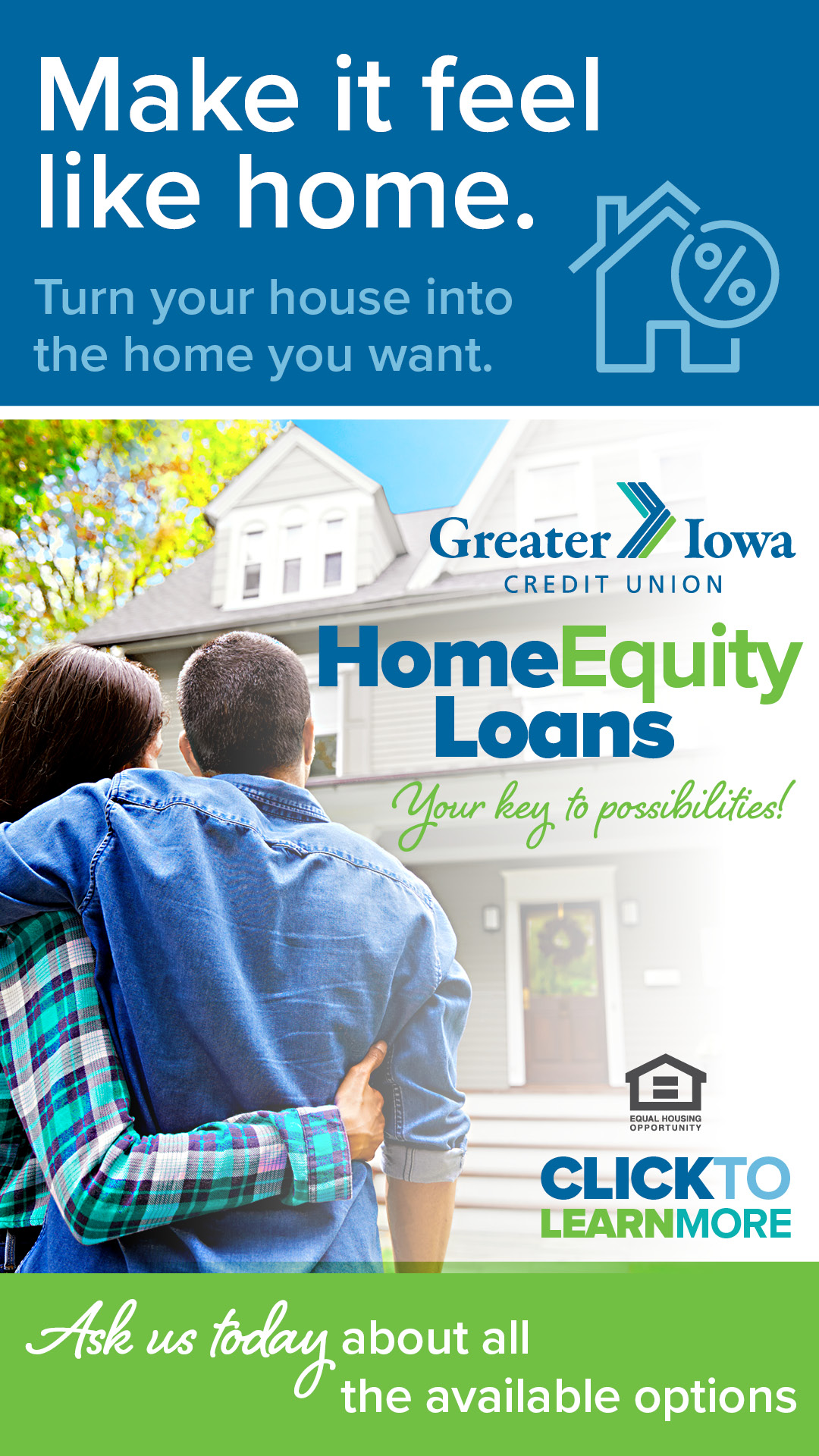 Greater Iowa Credit Union Facebook ad: Home Equity Loans