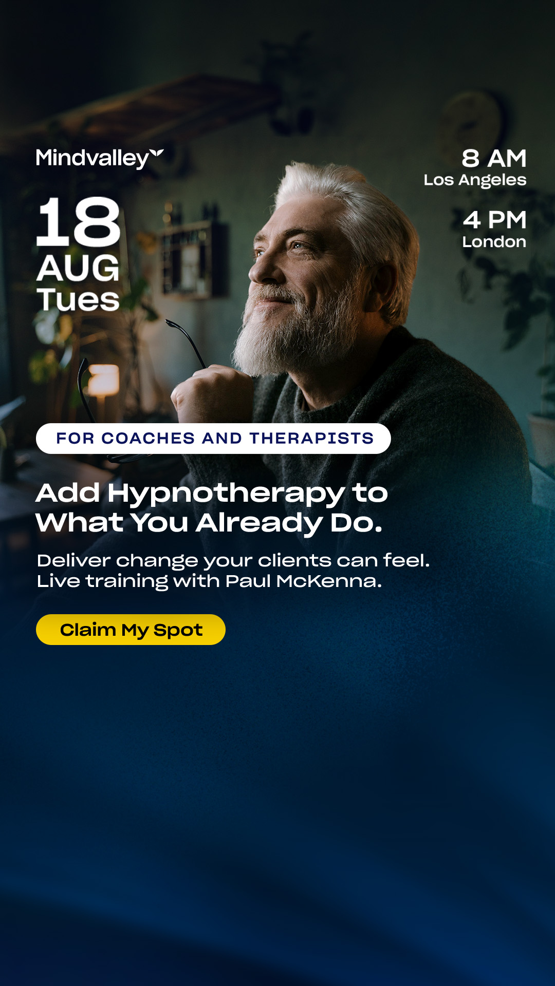 Mindvalley Facebook ad from Aug 12, 2026