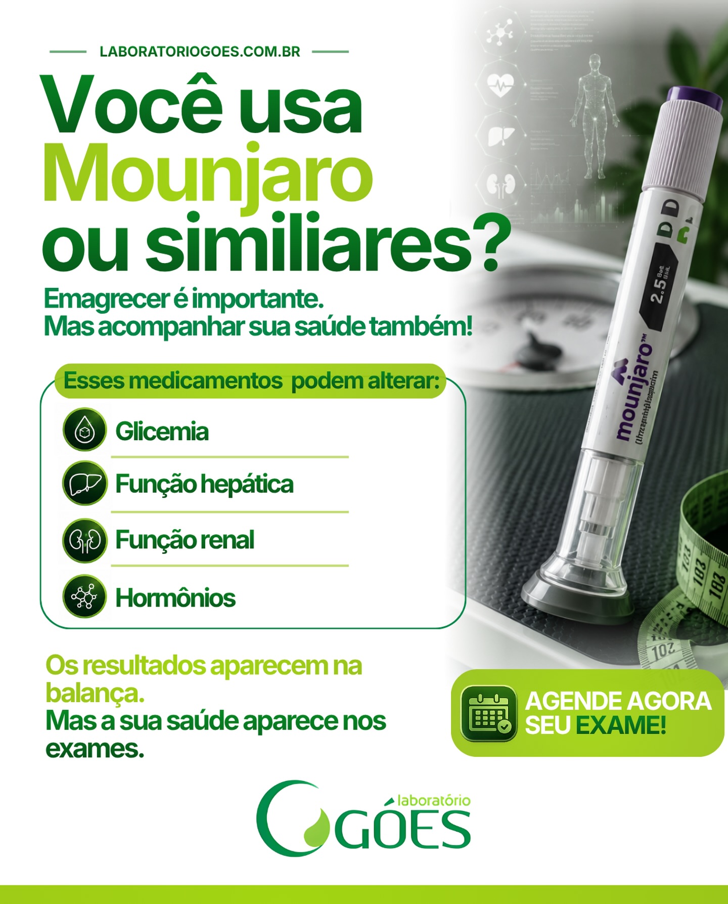 Laboratório Góes Facebook ad: Você está acompanhando apenas o peso.