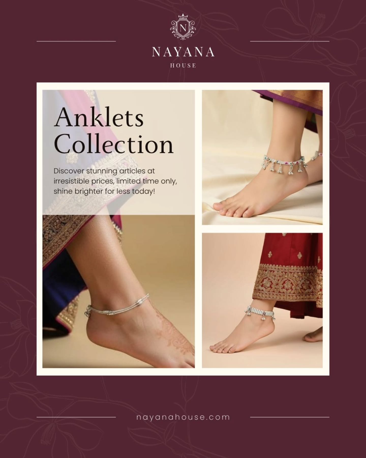 nayana.house Facebook ad: Because every step deserves a little sparkle