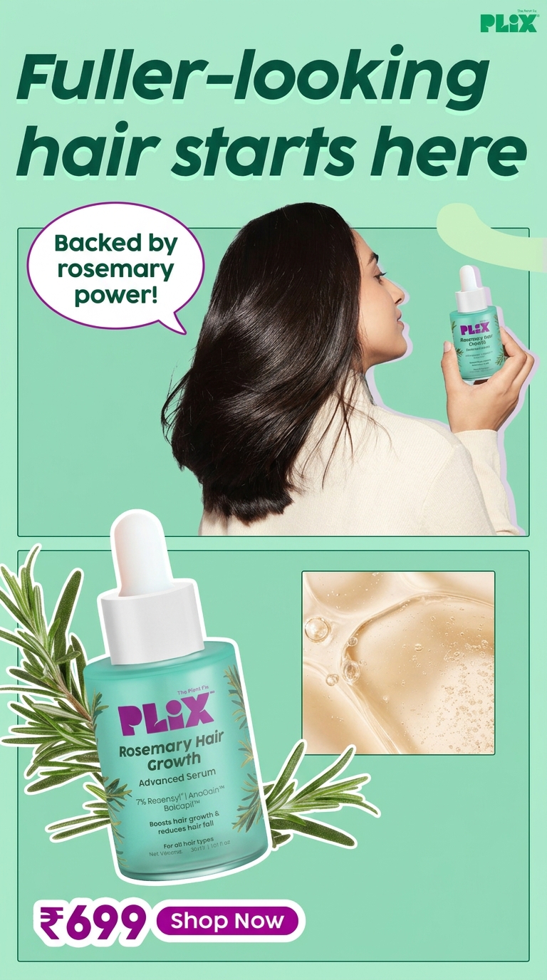 Plix Facebook ad: Rs. 699 | Plix Rosemary Hair Serum