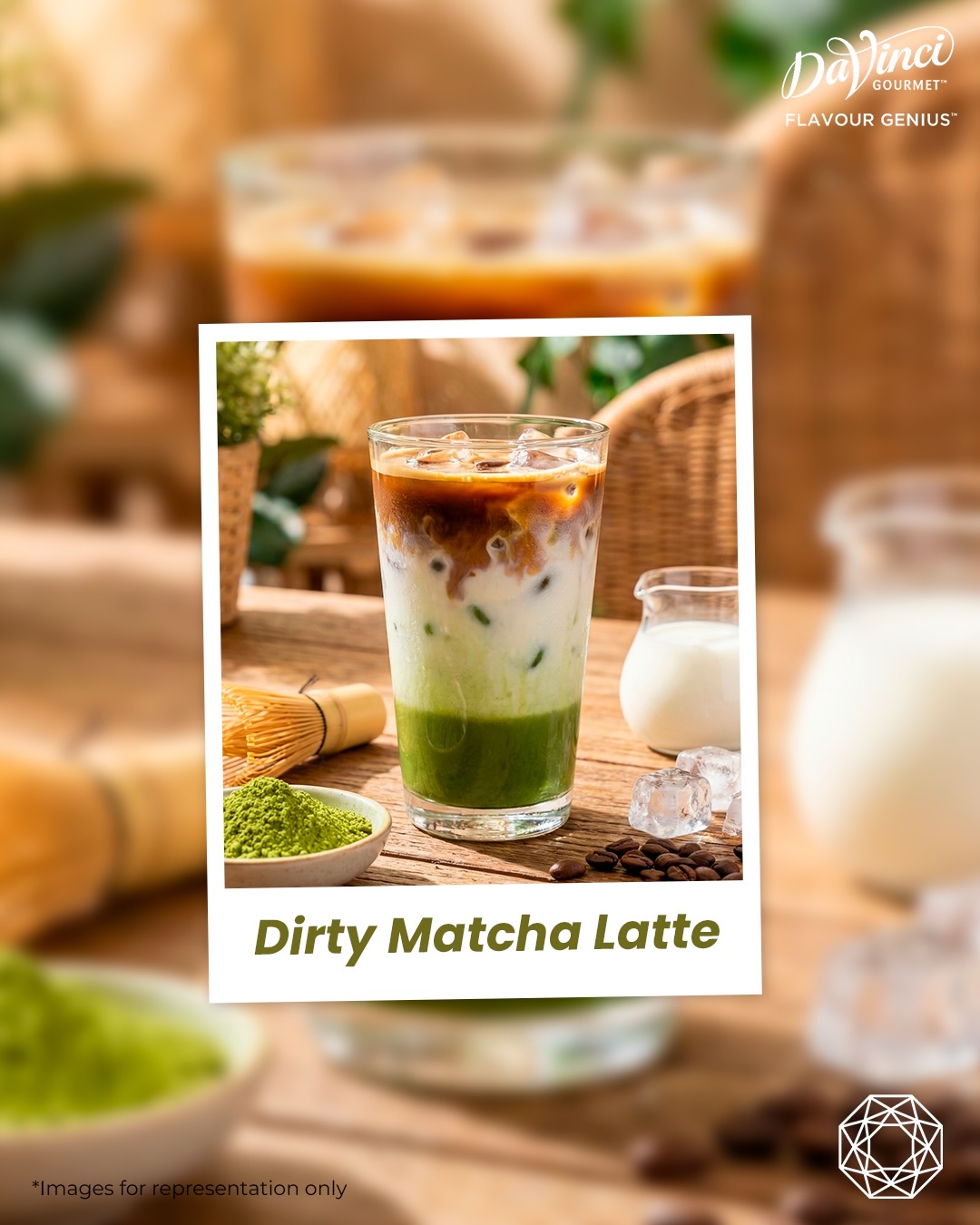 DaVinci Gourmet India Facebook ad: DIRTY MATCHA LATTE