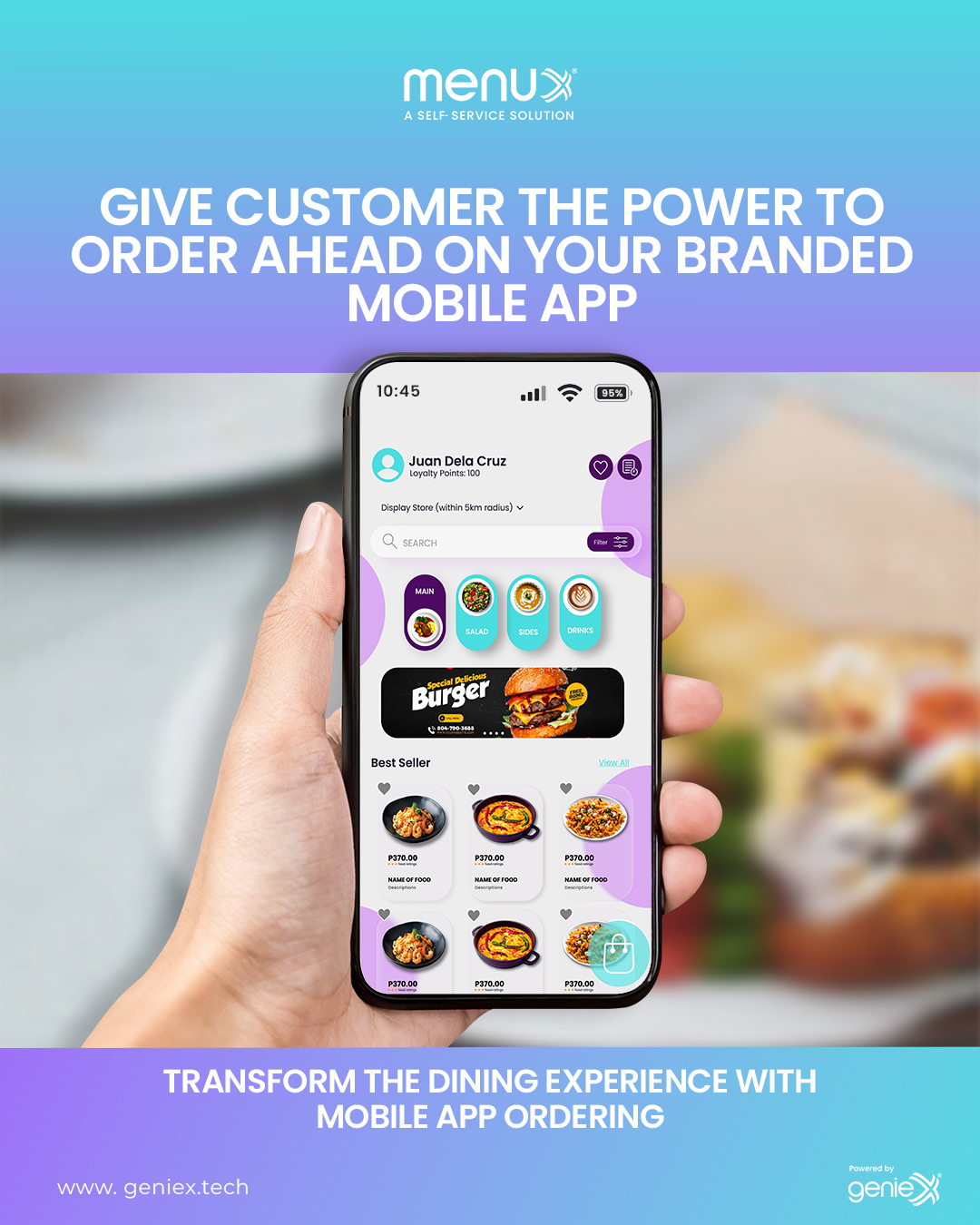 MenuX Facebook ad: Seamless Ordering That Brings Customers Back!