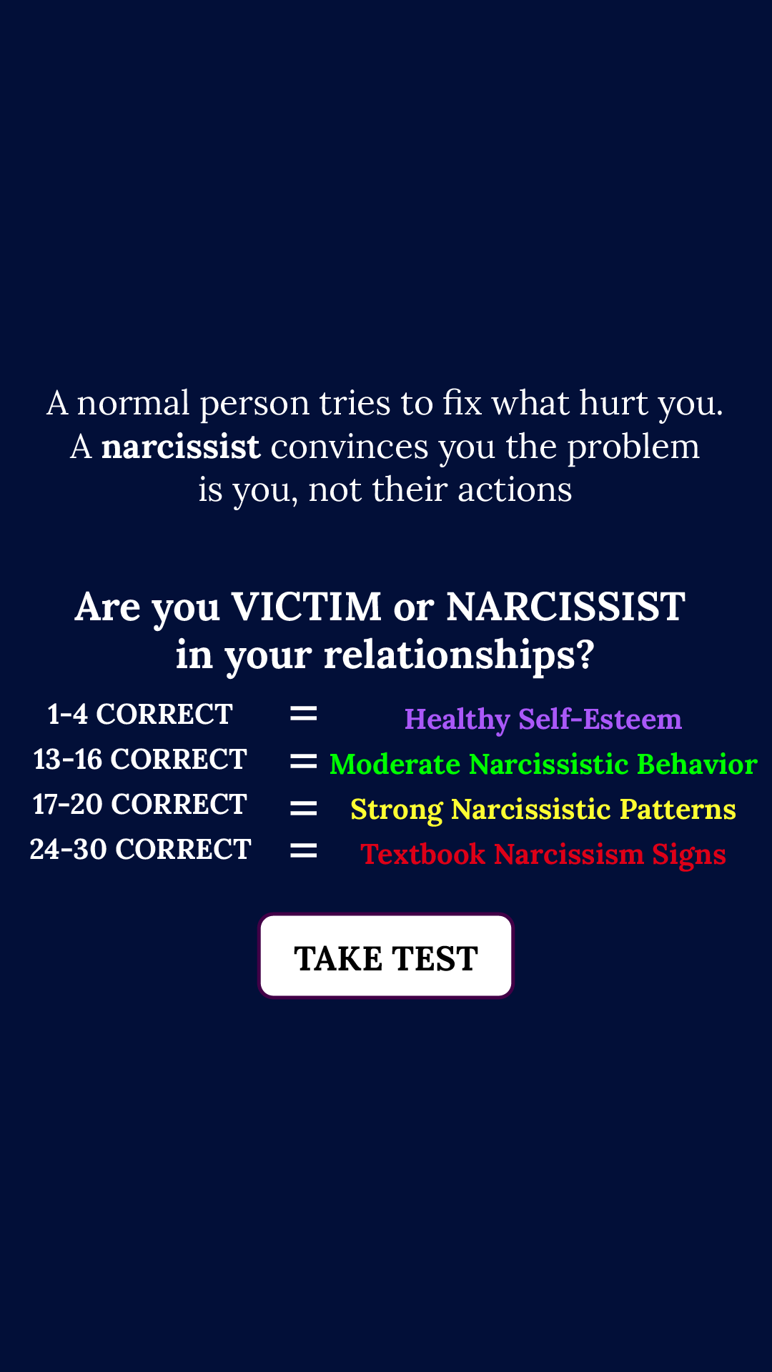 Personality Type Facebook ad