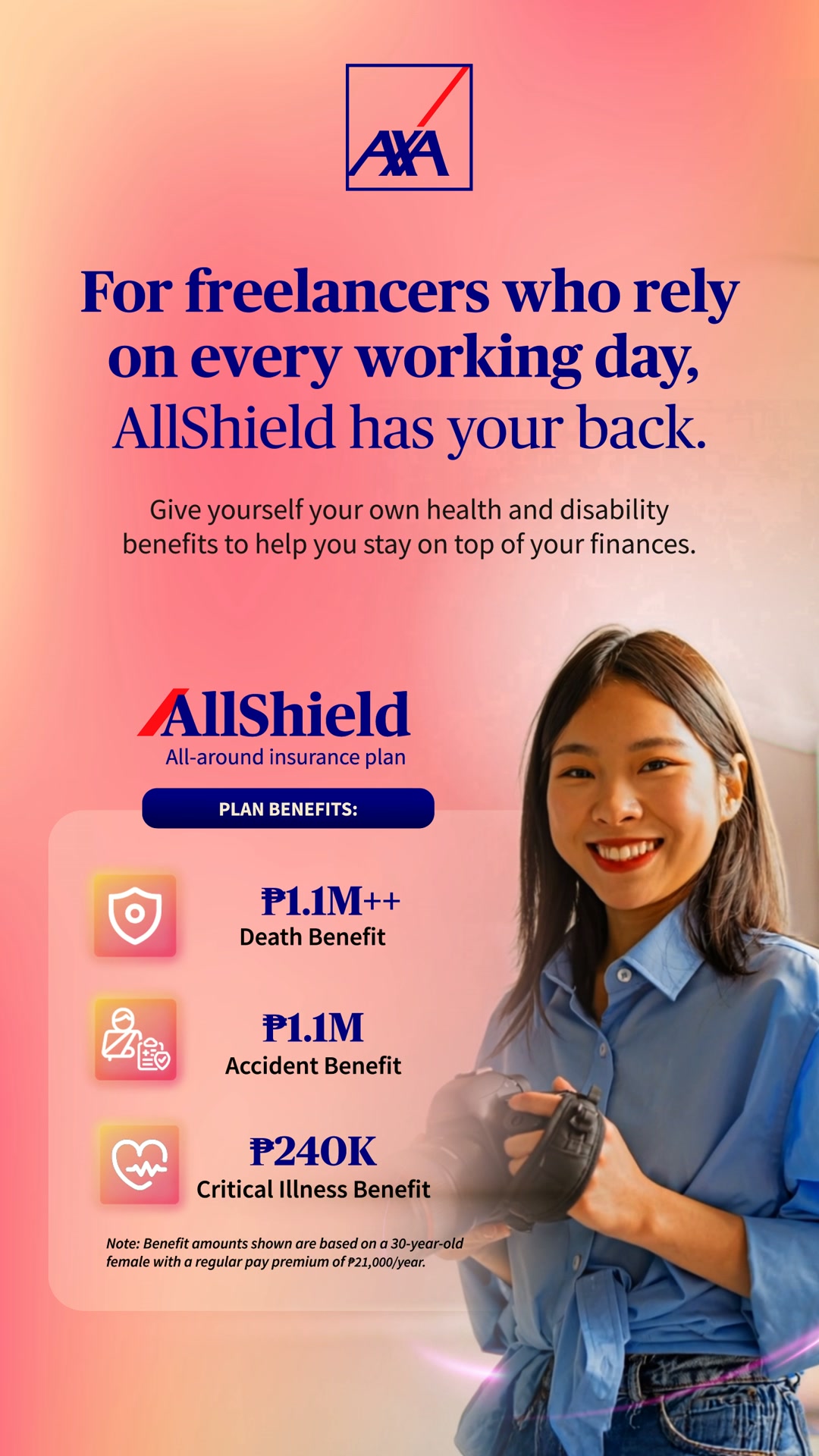 AXA Philippines Facebook ad: Insurance for Freelancers
