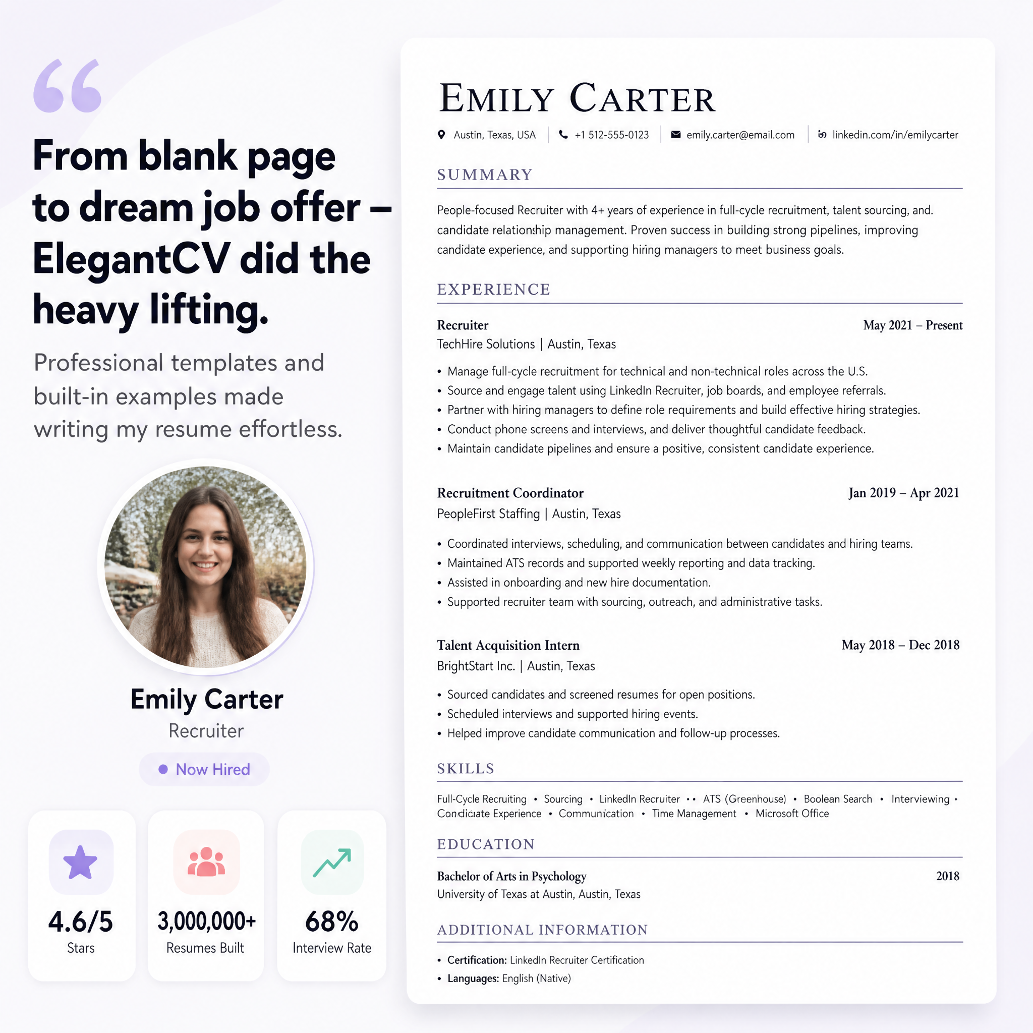 Elegant CV Facebook ad