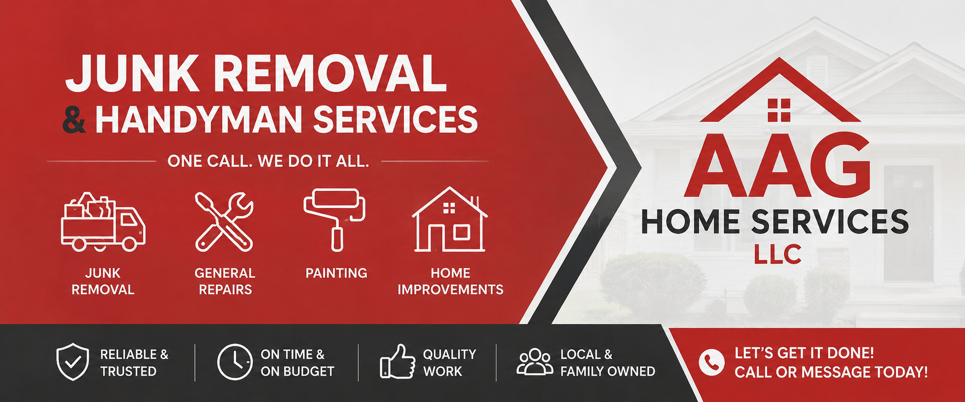 AAG Home Services LLC Facebook ad: AAG Home Services delivers fast, dependable junk removal…