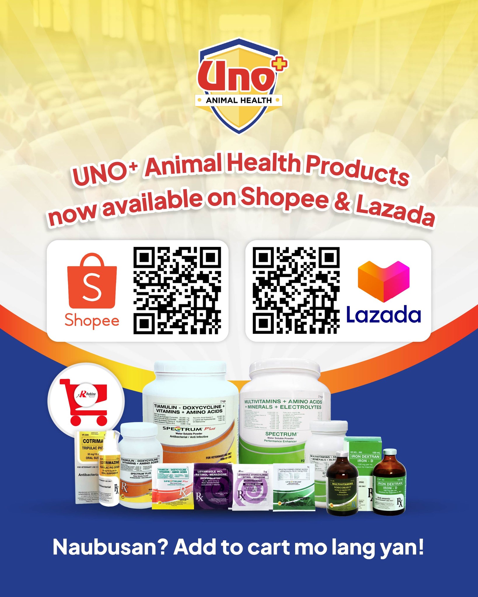 Uno+ Hog Feeds and Veterinary Products Facebook ad: AVAILABLE NA ANG UNO+ ANIMAL HEALTH PRODUCTS SA…