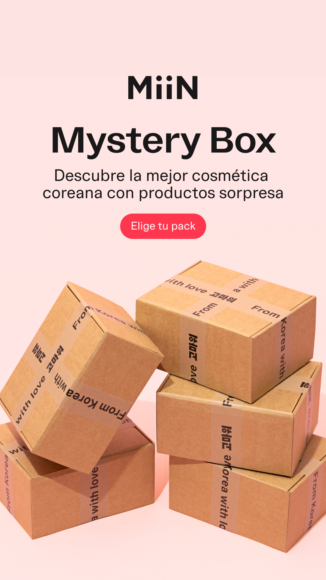 MiiN Korean Cosmetics Facebook ad: Mystery Box de cosmética coreana
