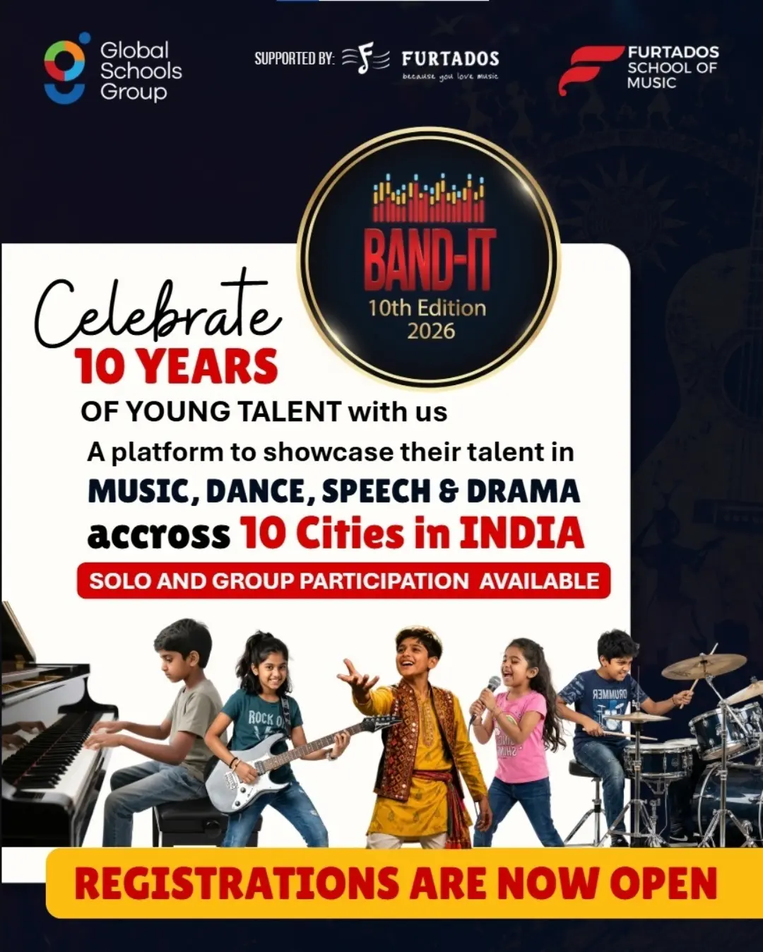 Furtados School of Music - FSM Facebook ad: Band-it 10 Registrations Are Live!