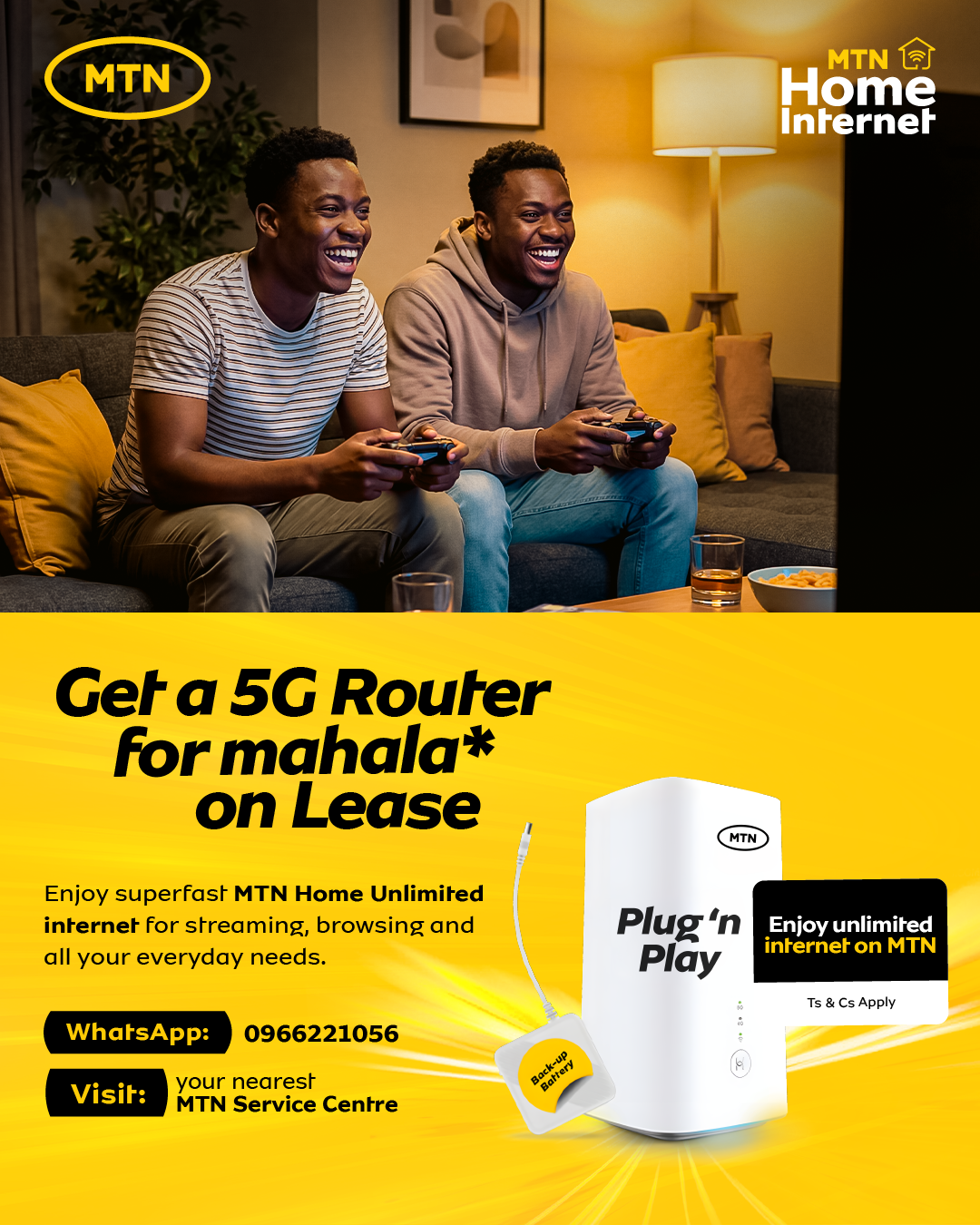 MTN Zambia Facebook ad: 5G Router | K700 for 20Mbps - MTN Zambia
