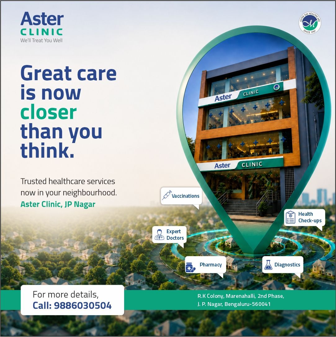 Aster Hospitals, Bangalore Facebook ad: Aster Clinic JP Nagar