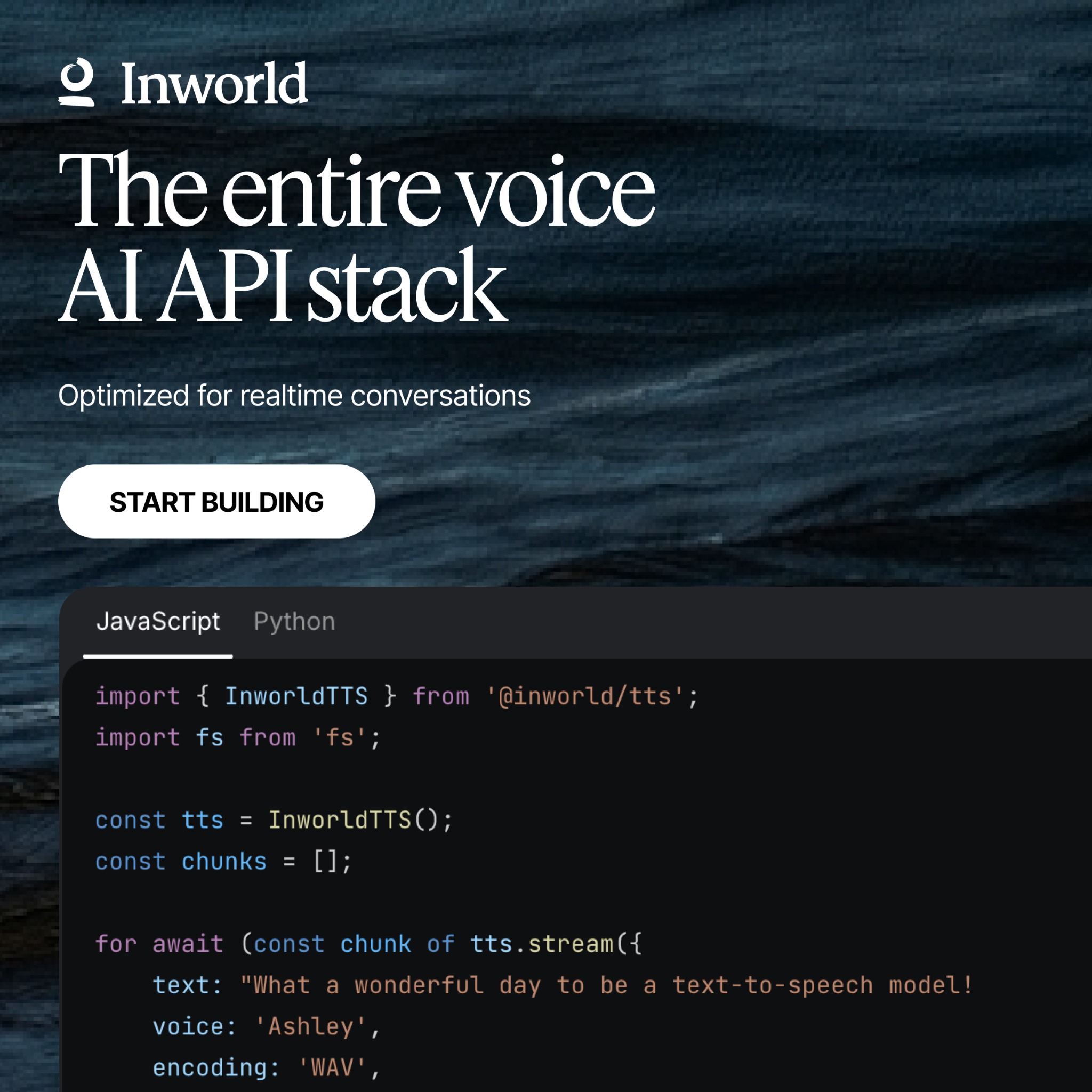 Inworld AI Facebook ad: The entire voice AI API stack