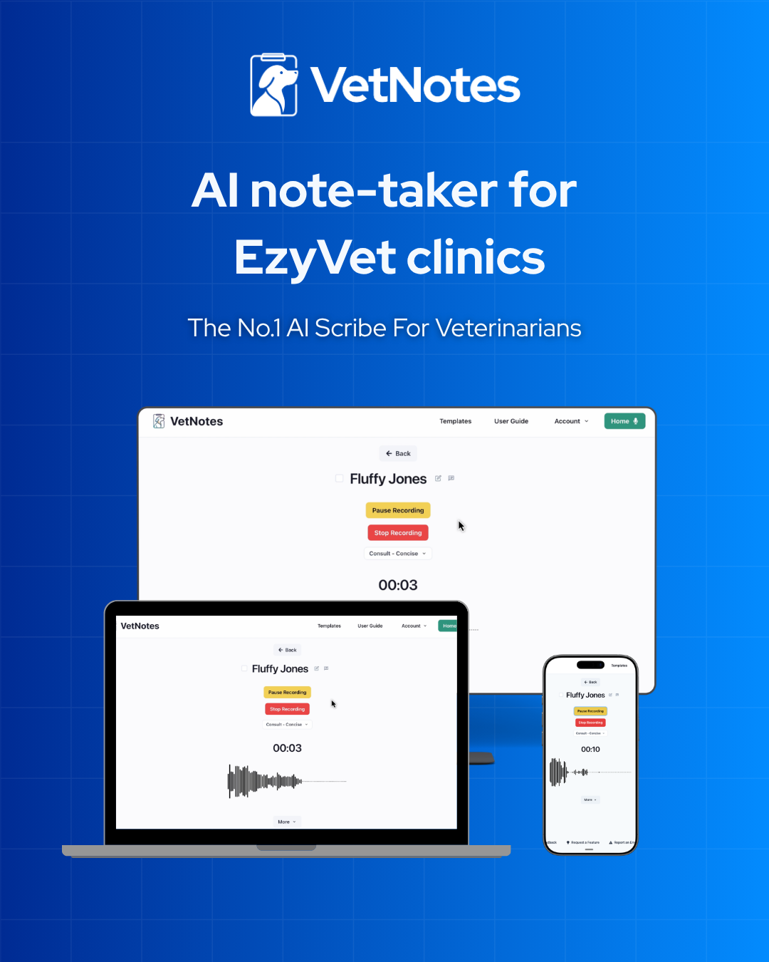 VetNotes - AI Note Taker for Vets Facebook ad