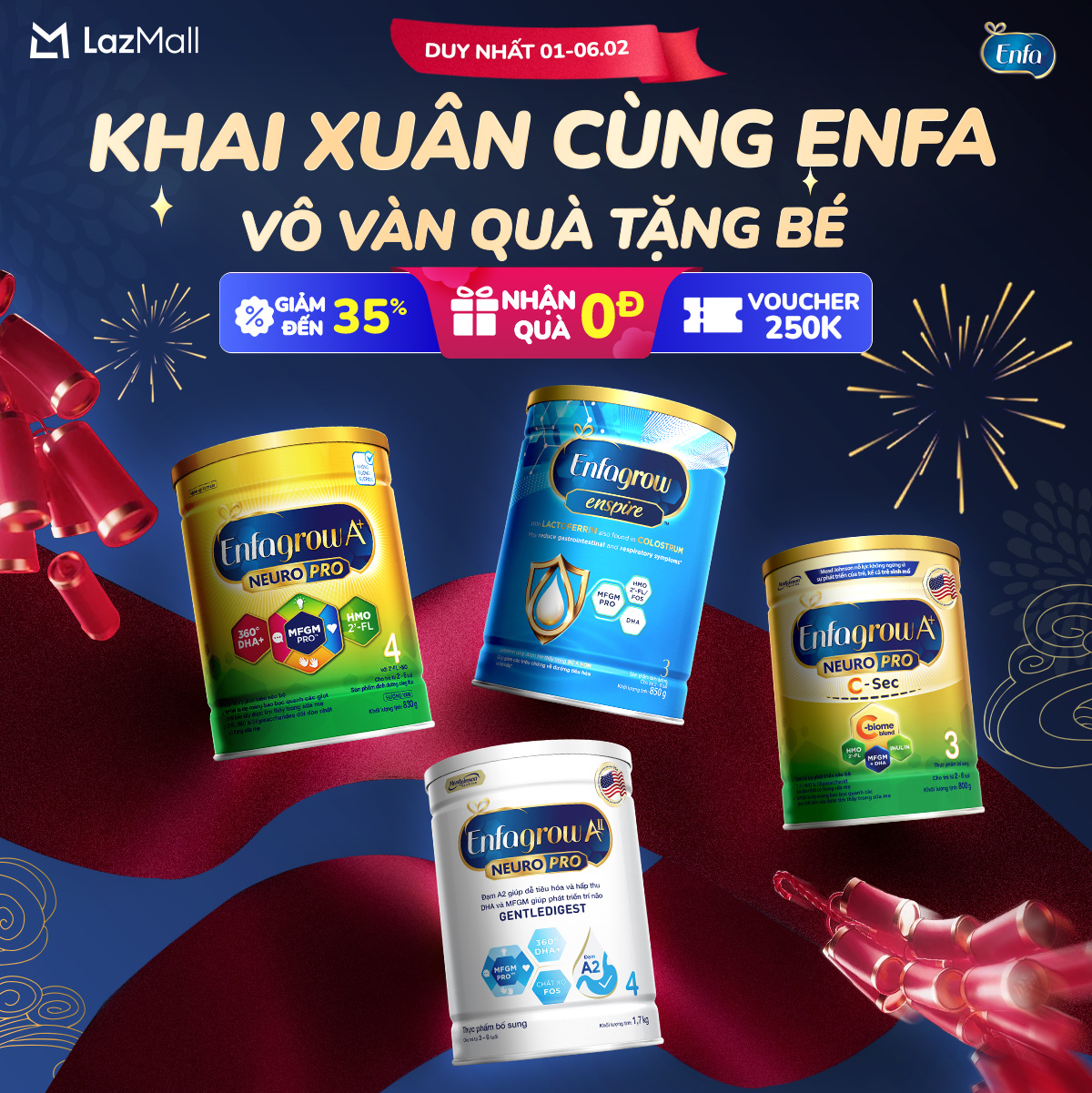 Enfa A+ Smart Club Facebook ad: ƯU ĐÃI 35% - MUA SỮA TẶNG SỮA