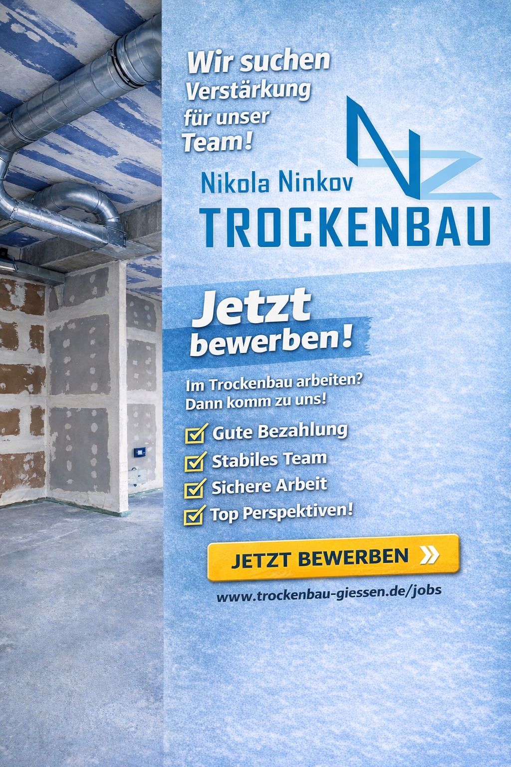 Nikola Ninkov Trockenbau Facebook ad: Trockenbaumeister Nikola Ninkov Gießen