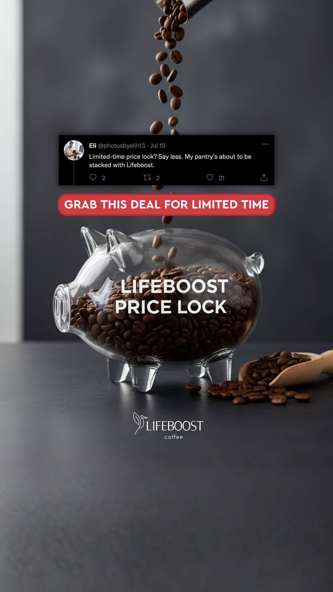 Lifeboost Coffee Facebook ad