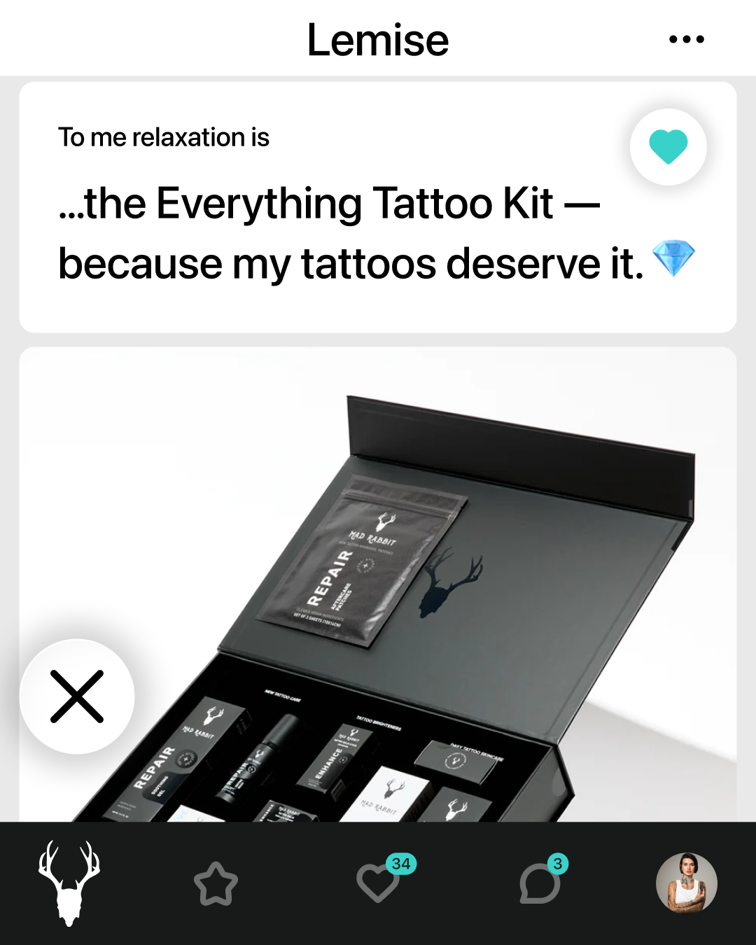 Mad Rabbit Tattoo Facebook ad