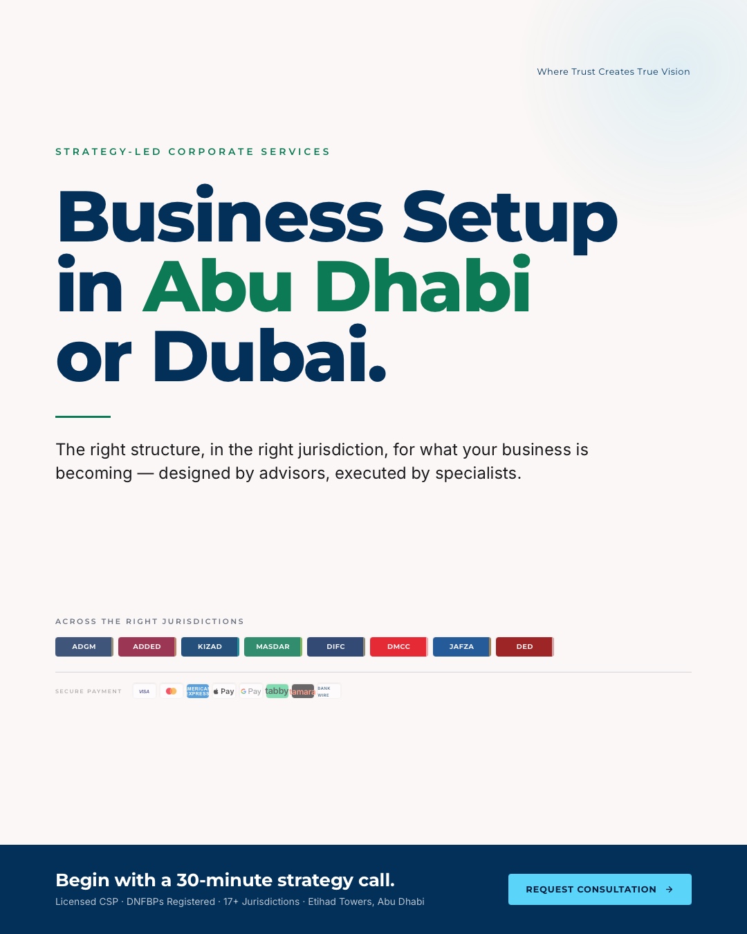 TruVis International Services Facebook ad: Set Up Your UAE Company