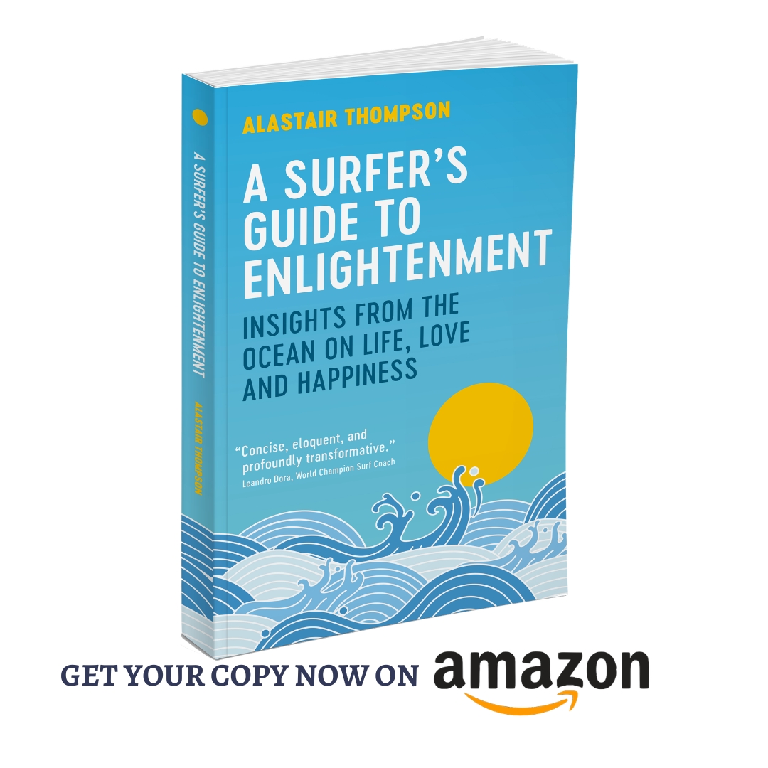 A Surfer's Guide to Enlightenment Facebook ad: The ocean doesn't care about your plans.