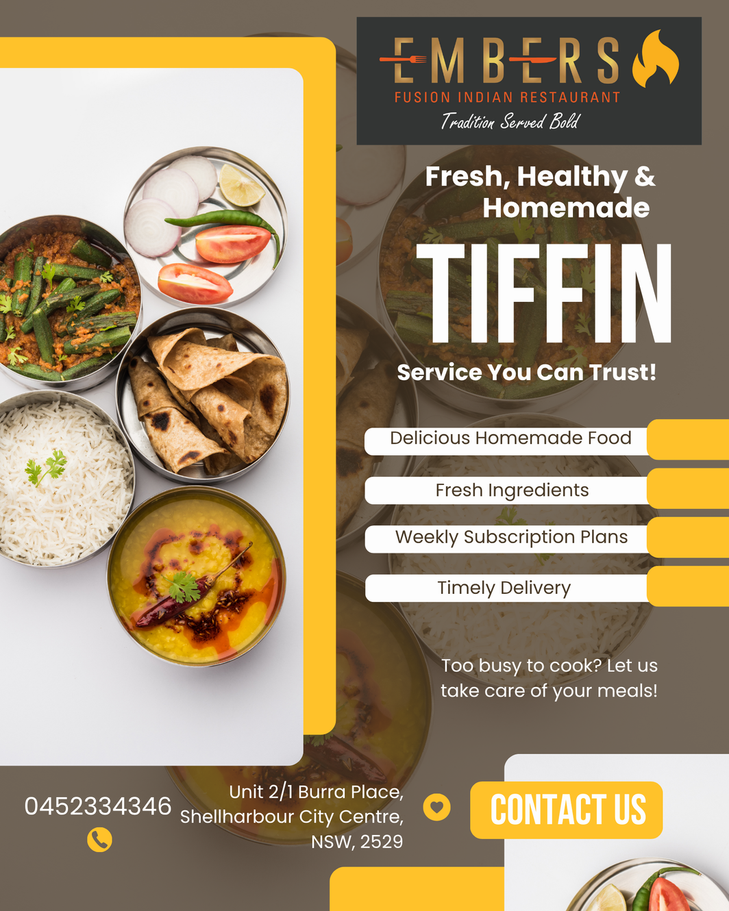 Embers Tiffin Service Facebook ad
