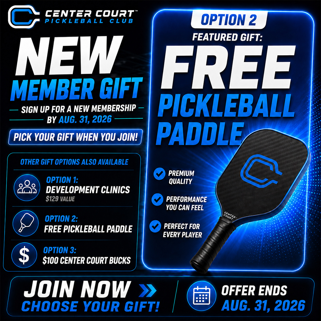Center Court Pickleball Club Facebook ad: Register today