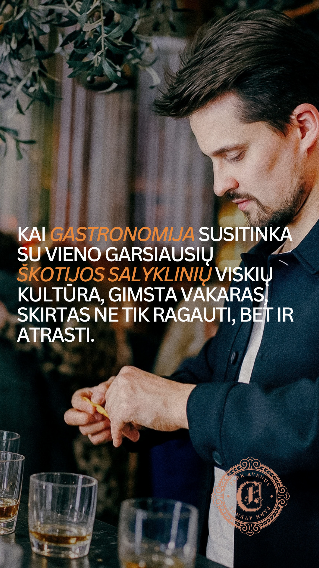 Park Avenue Facebook ad: PARK AVENUE × GLENFIDDICH | Degustacinė vakarienė