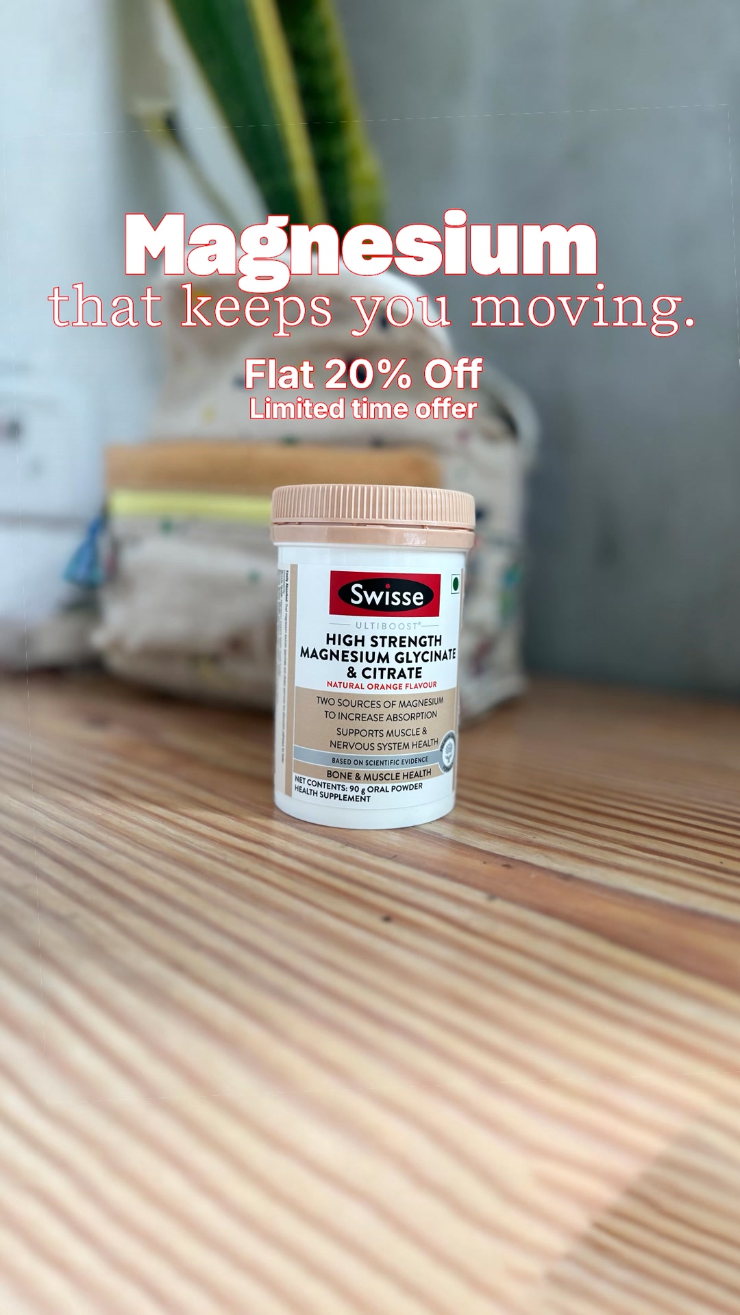 Swisse India Facebook ad: Swisse Magnesium Glycinate and citrate powder