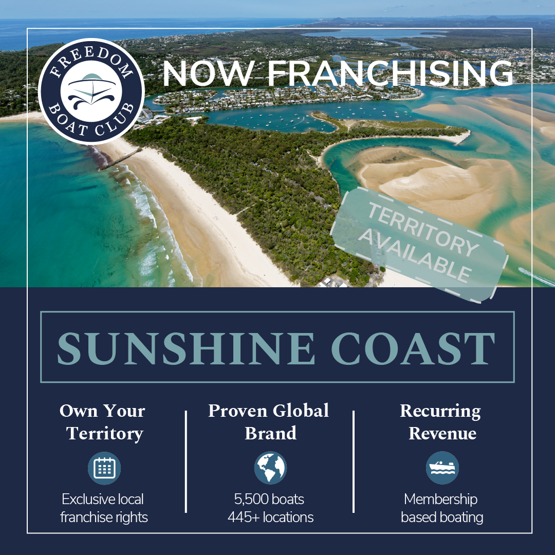 Freedom Boat Club Australia Facebook ad: Build A Recurring Revenue Business on the Water.