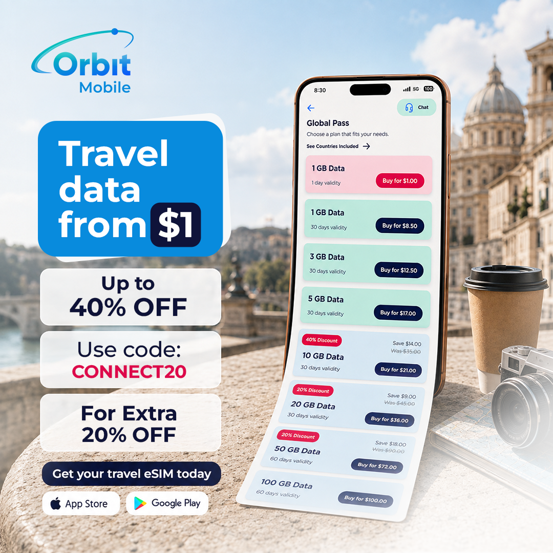 Orbit Mobile Travel App Facebook ad