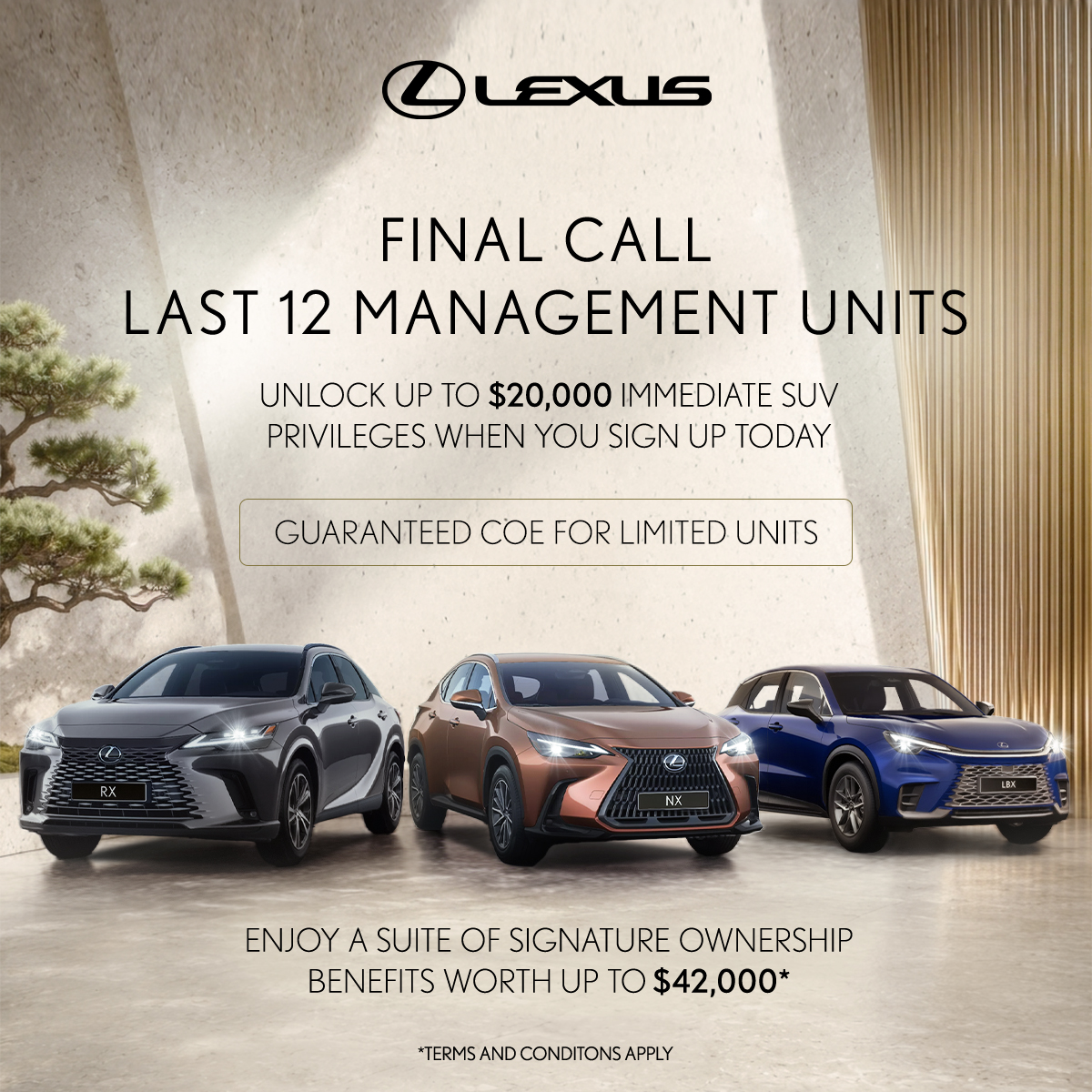 Lexus Singapore Facebook ad: Final Call for SUV Management Units
