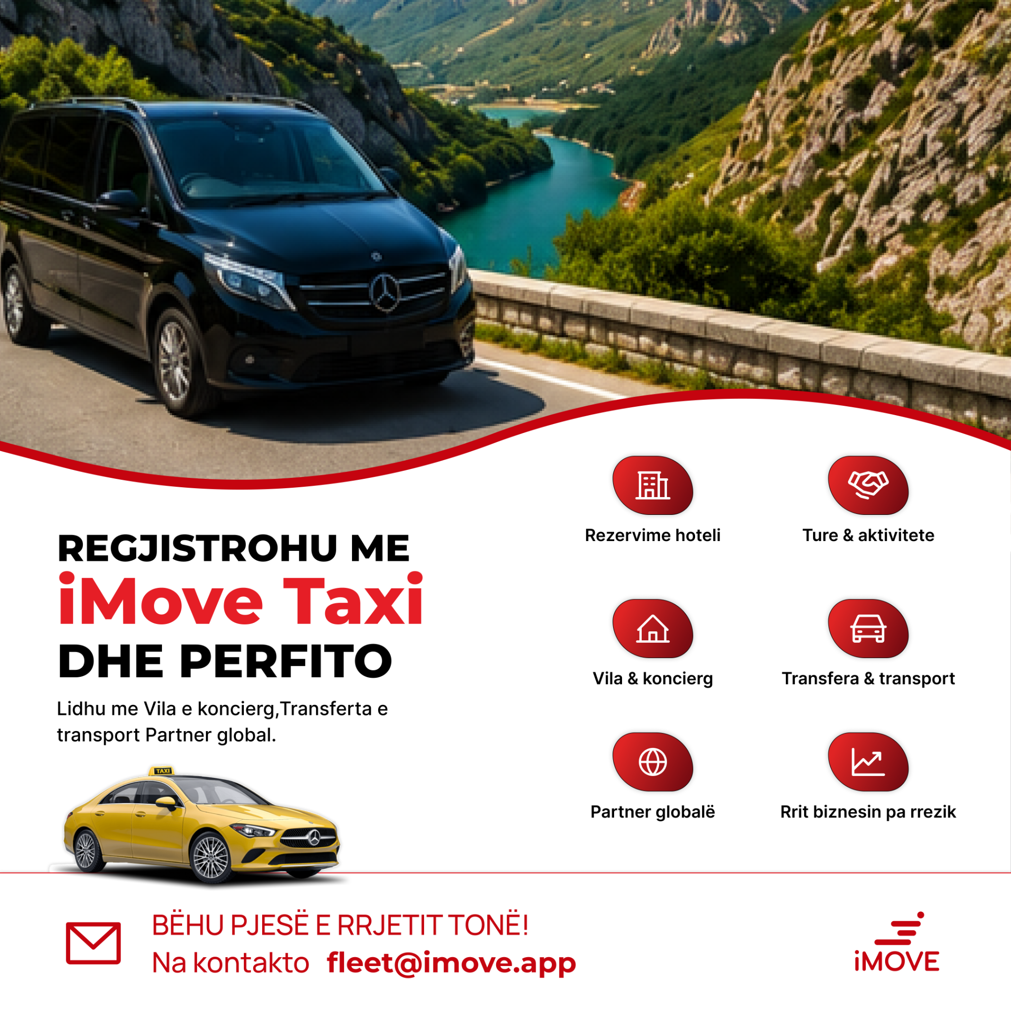 IMove Ride App Facebook ad: Menaxhimi i rezervimeve dhe i flotës suaj