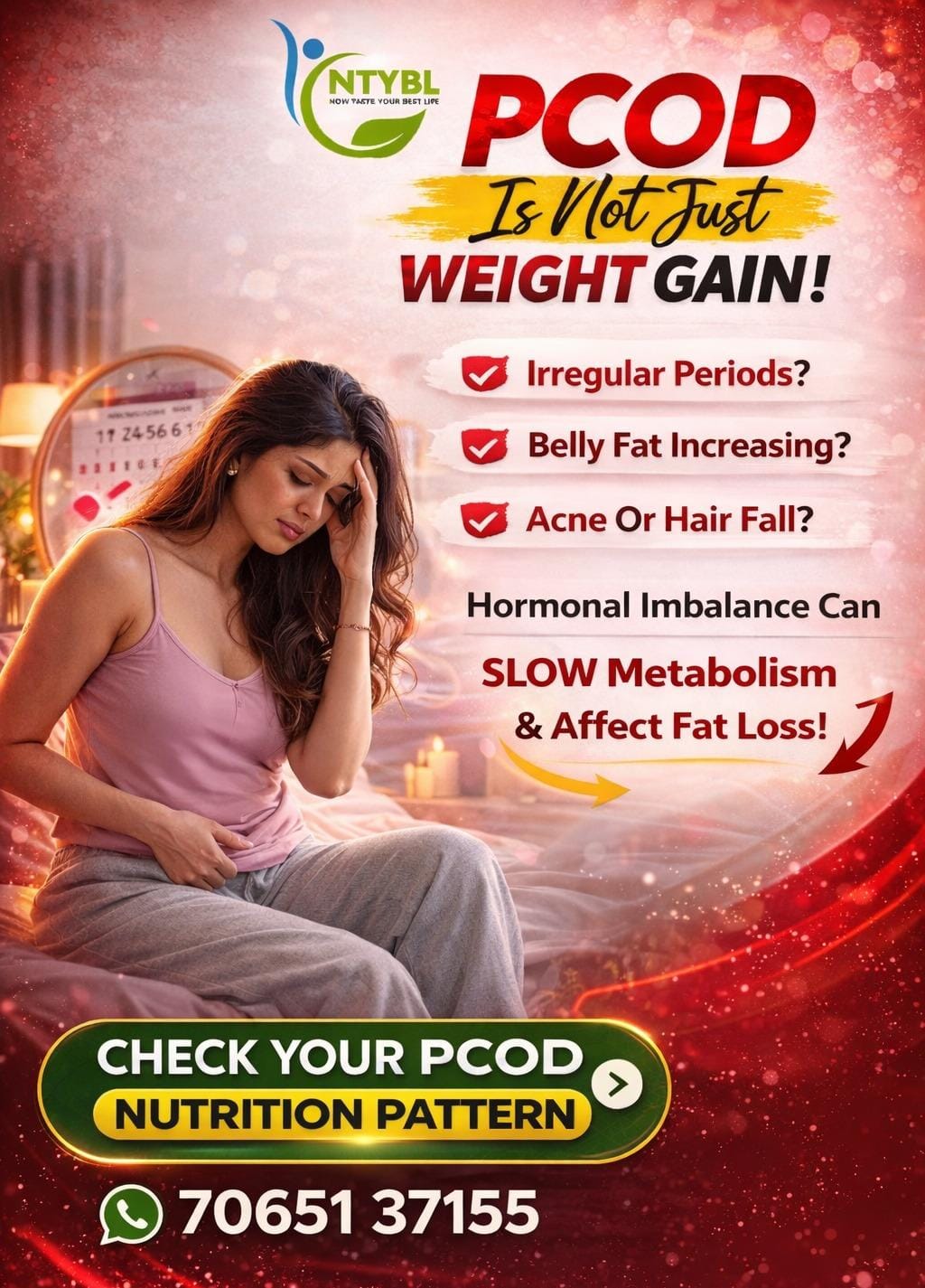 Nowtasteyourbestlife Facebook ad: Periods Late Ho Rahe? Weight Control Nahi Ho Raha?