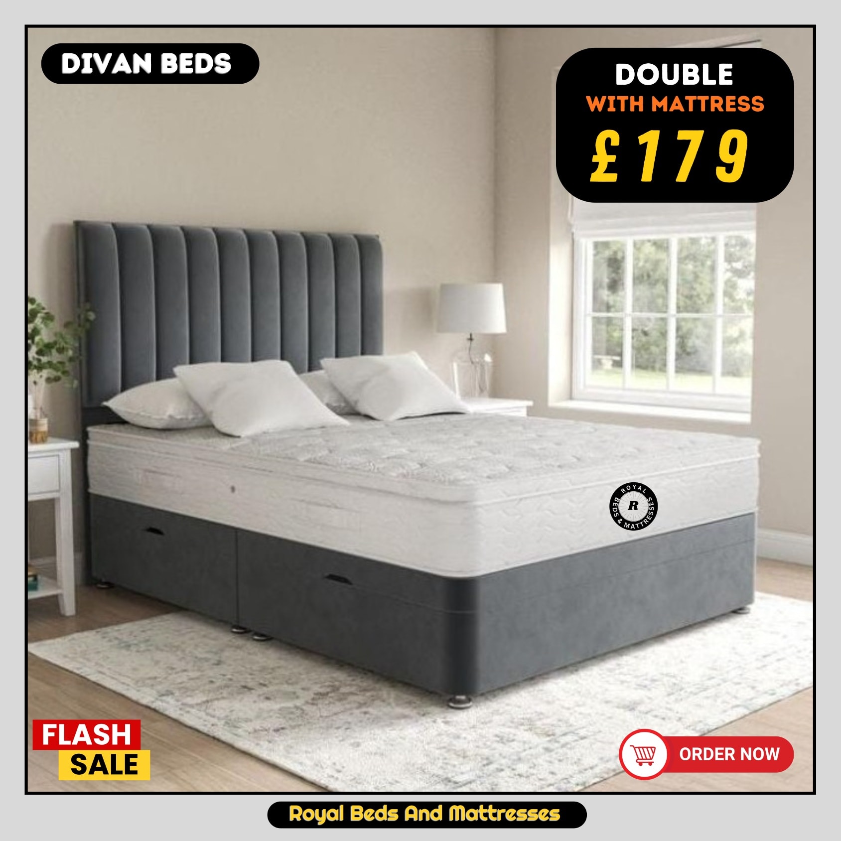 Royal Beds and Mattresses Facebook ad: ๐๐ฅ๐๐ก๐ ๐ก๐๐ช ๐๐๐๐ฆ ๐๐ก๐ ๐ ๐๐ง๐ง๐ฅ๐๐ฆ๐ฆ๐๐ฆโฆ