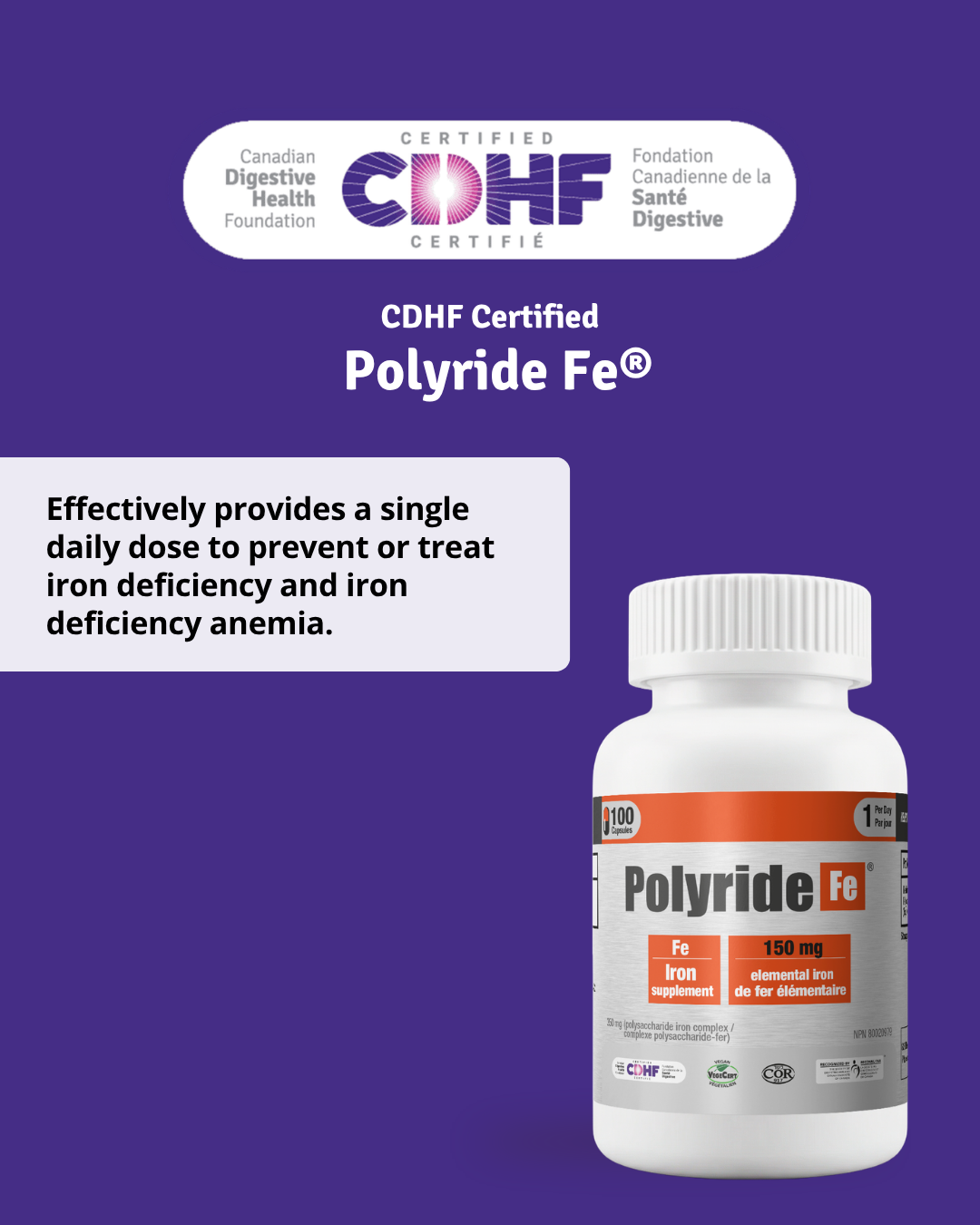 Canadian Digestive Health Foundation (CDHF) Facebook ad: Struggling with low iron?