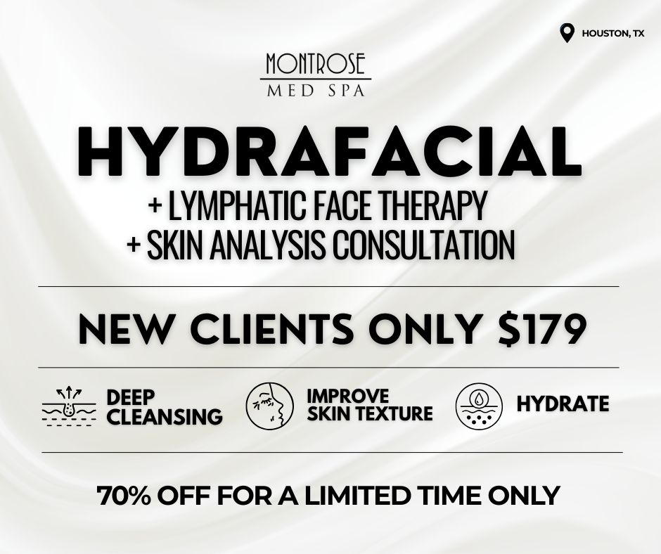 Montrose Med Spa Houston Facebook ad from Apr 1, 2026