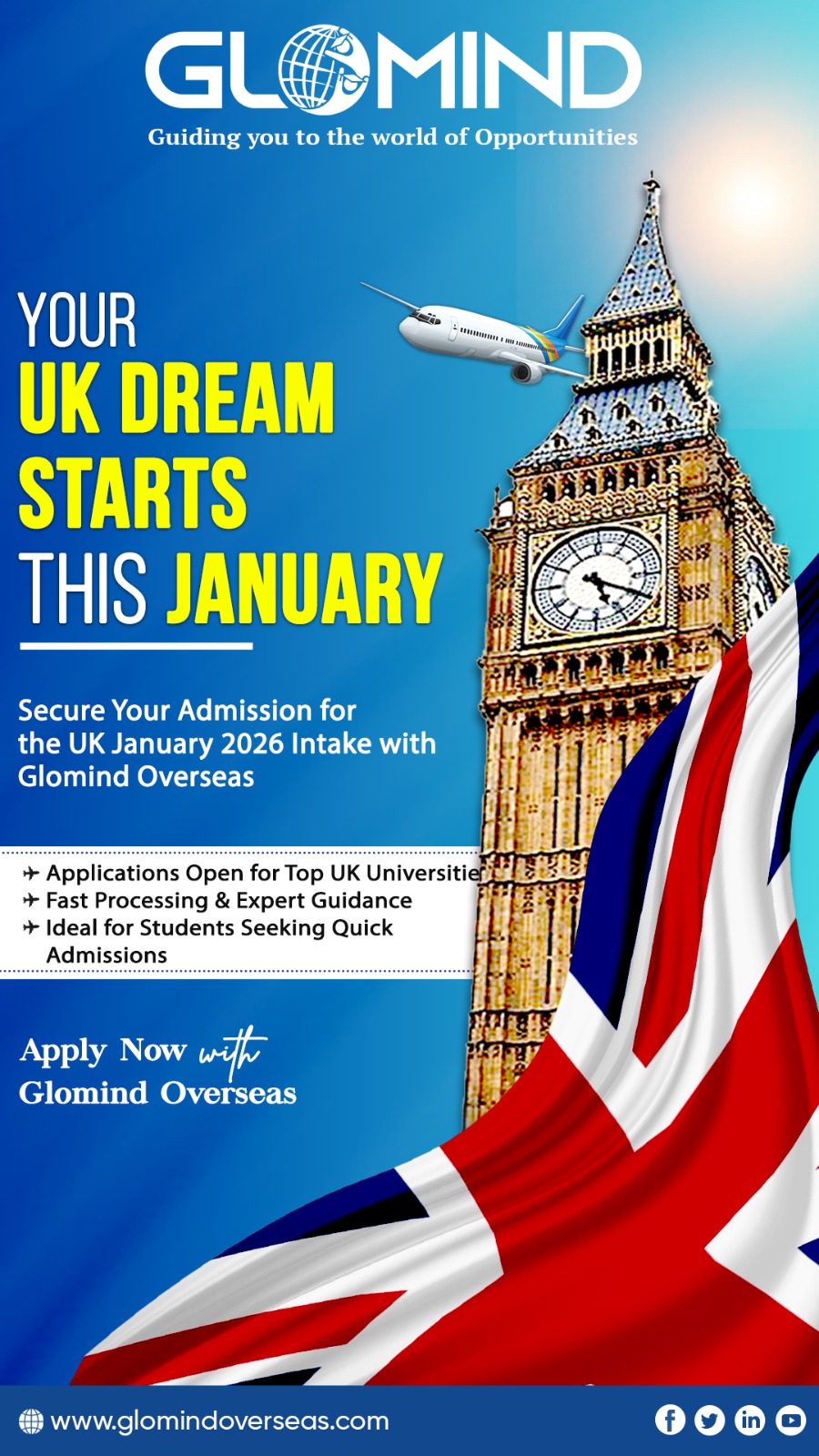 Glomind Overseas Facebook ad from May 22, 2026