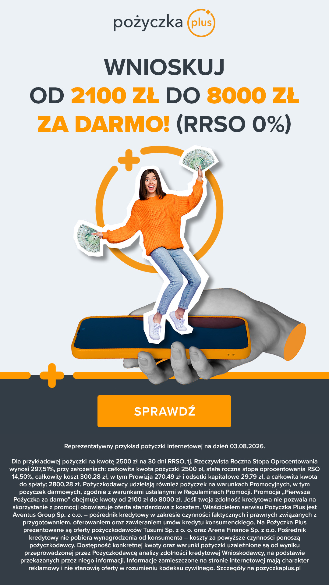 Pozyczkaplus.pl Facebook ad: Wnioskuj już dziś!