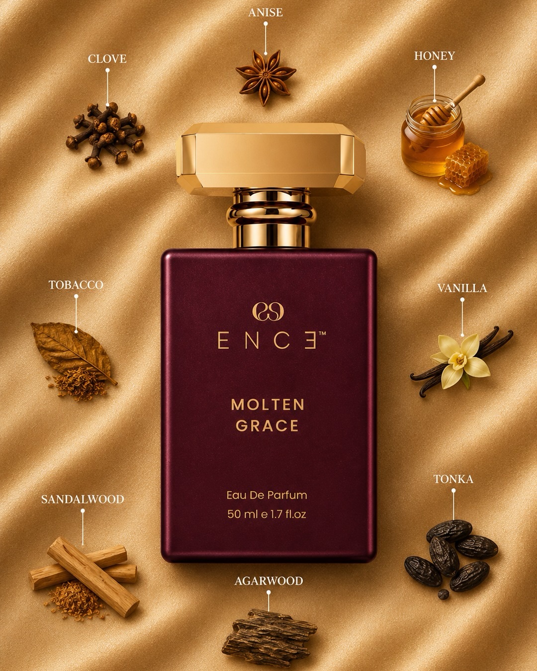 Ence Fragrance Facebook ad: Some fragrances don’t just smell beautiful-they tell a…