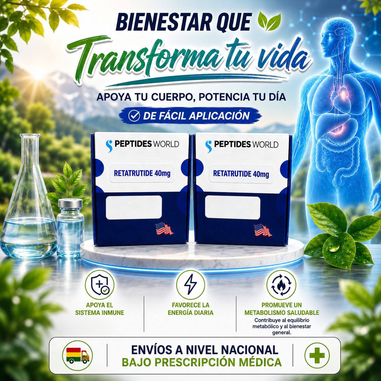 saludfit Facebook ad: Apoya tu bienestar con productos de alta calidad.