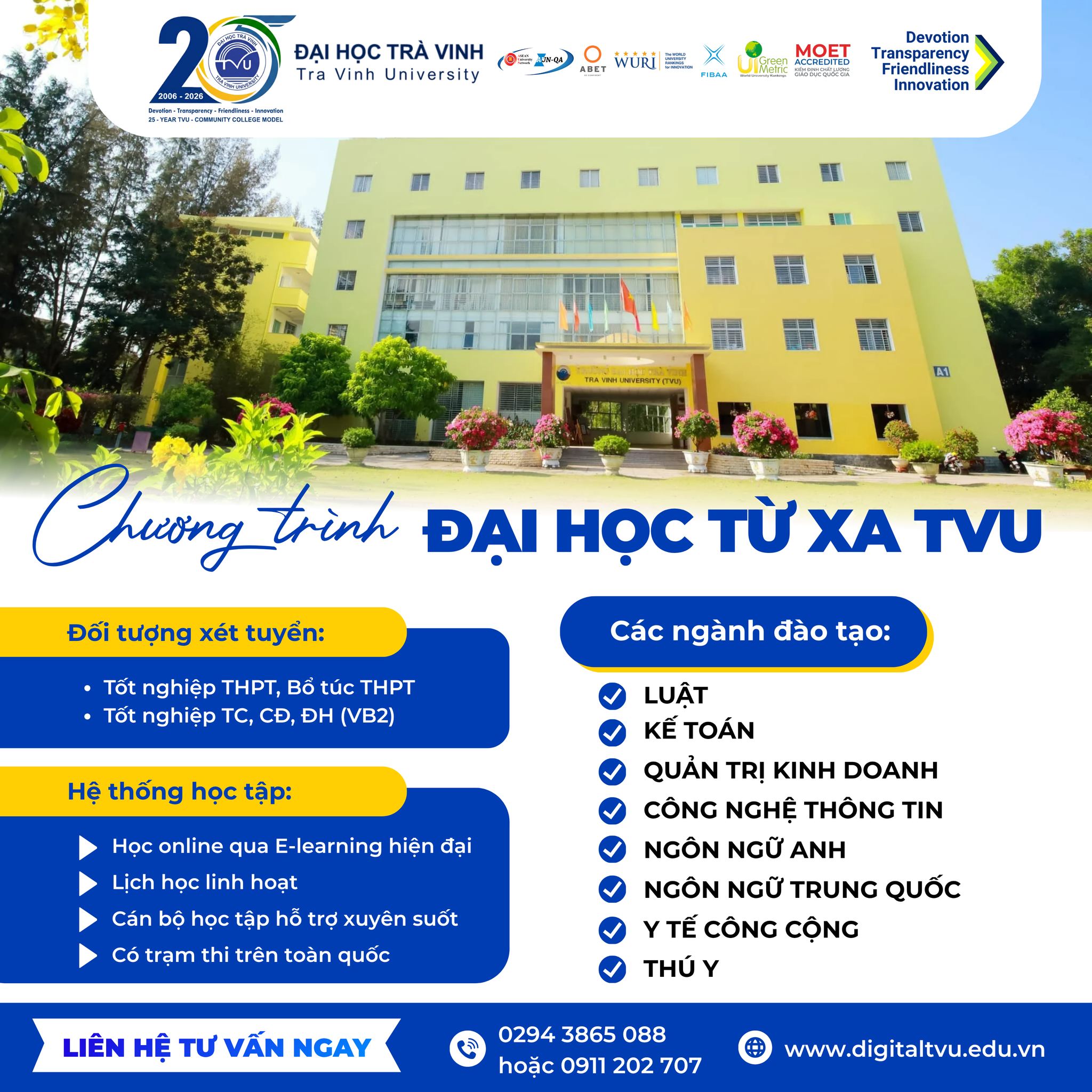 Đại học Trà Vinh - Tuyển sinh Hệ Từ Xa Facebook ad
