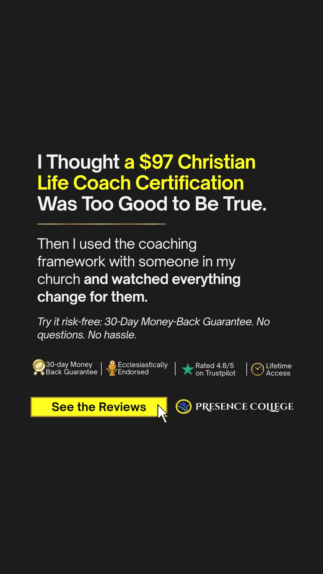 Presence College Facebook ad