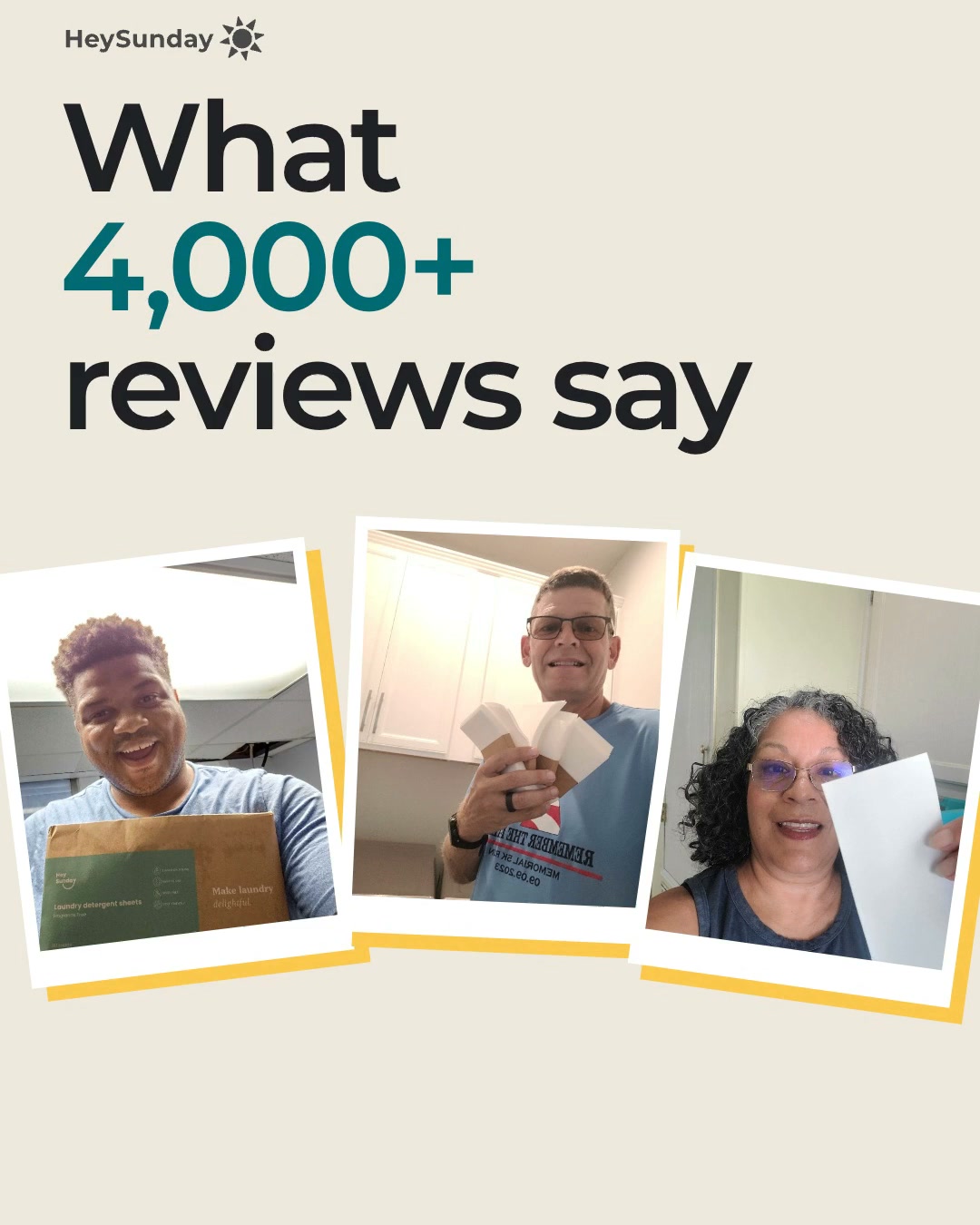 HeySunday Facebook ad: 4.5 Stars From 4,000+ Reviews