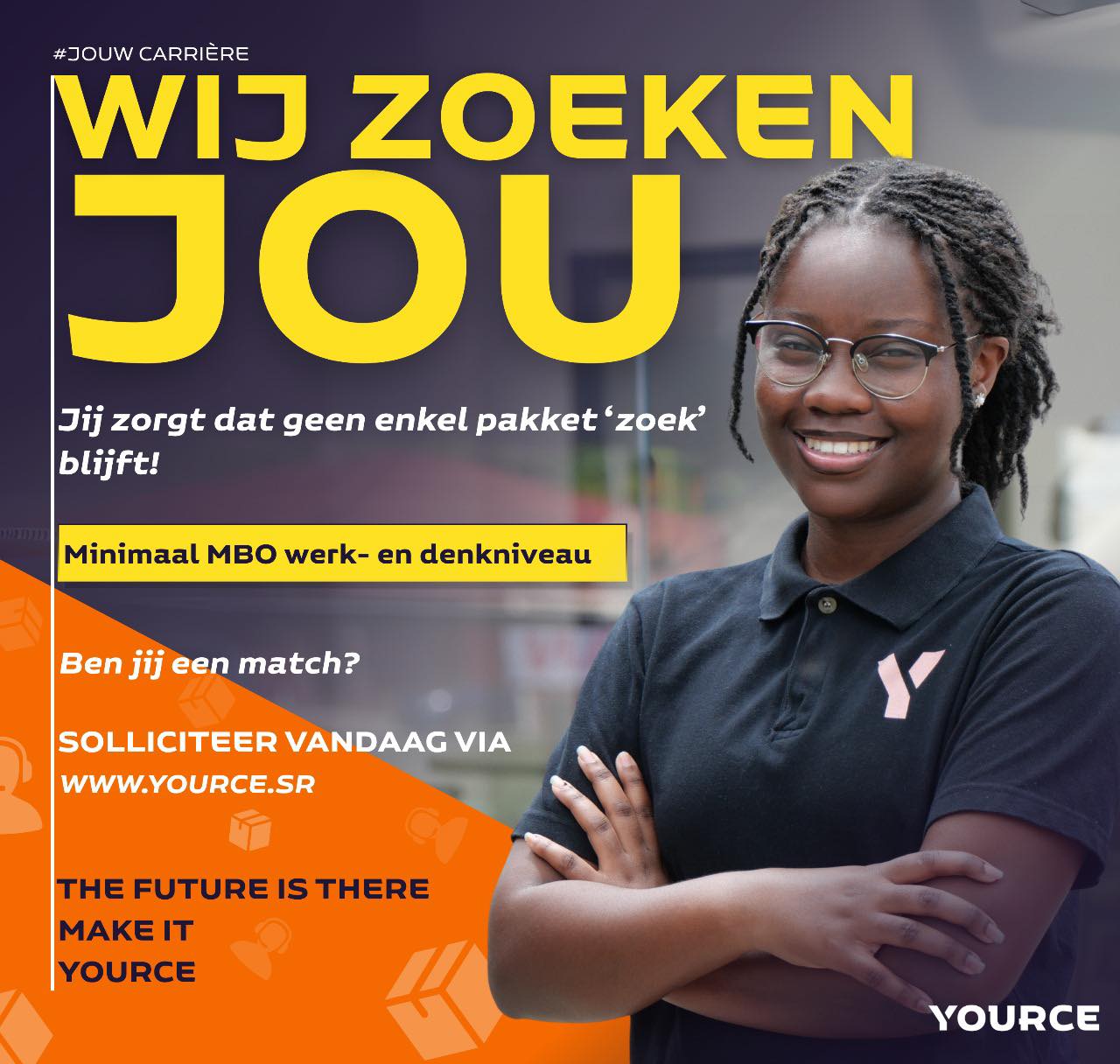 Yource Suriname Facebook ad: Ben jij die persoon die klanten geruststelt als…