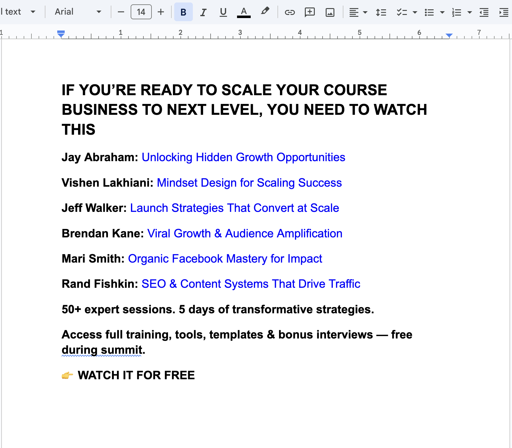 Summits For Impact Facebook ad: The #1 Virtual Summit for Course Creators