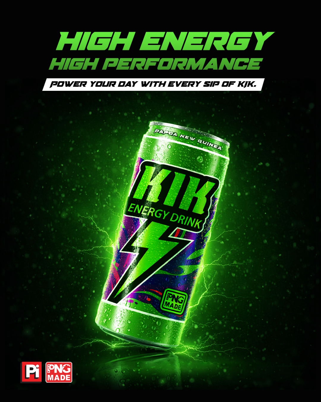 KIK Energy Drink Facebook ad: No energy? Not today.