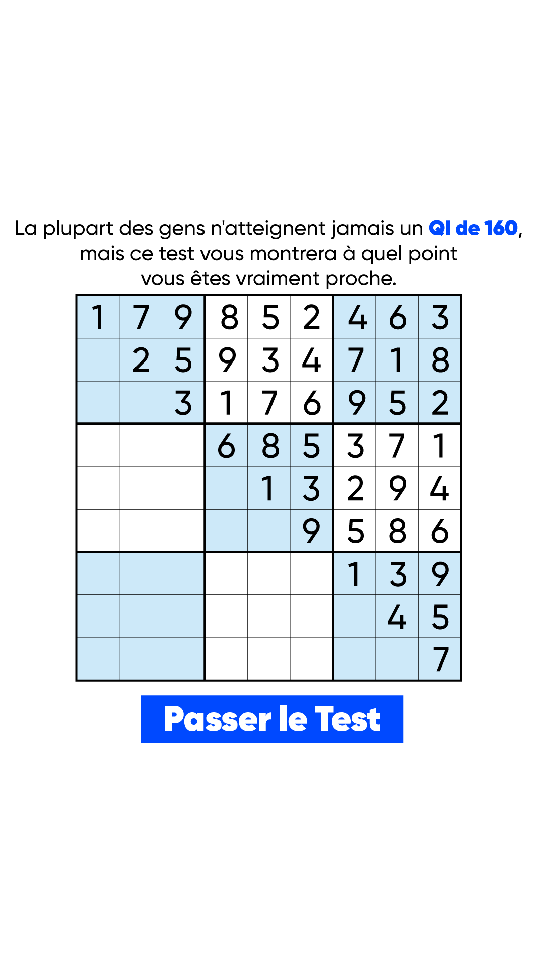 International IQ test Facebook ad