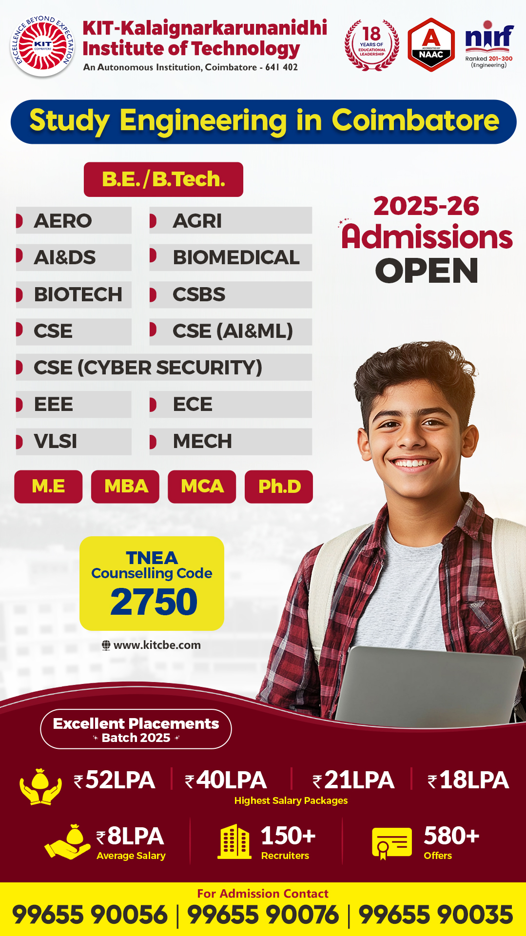 KIT-Kalaignarkarunanidhi Institute of Technology Facebook ad from Mar 20, 2026