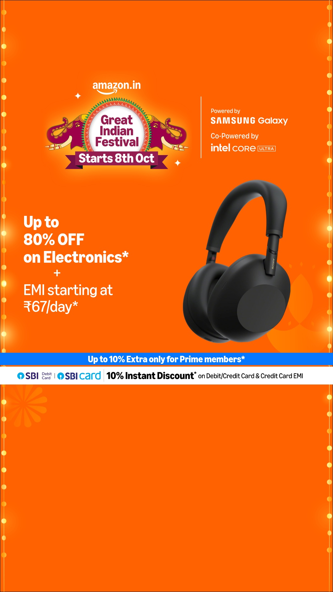 Amazon India Facebook ad: Great deals on Sony wireless headphones.